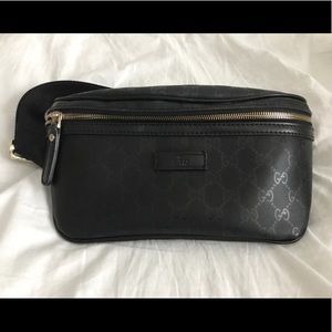 Black Gucci Guccissima Embossed Fanny Pack
